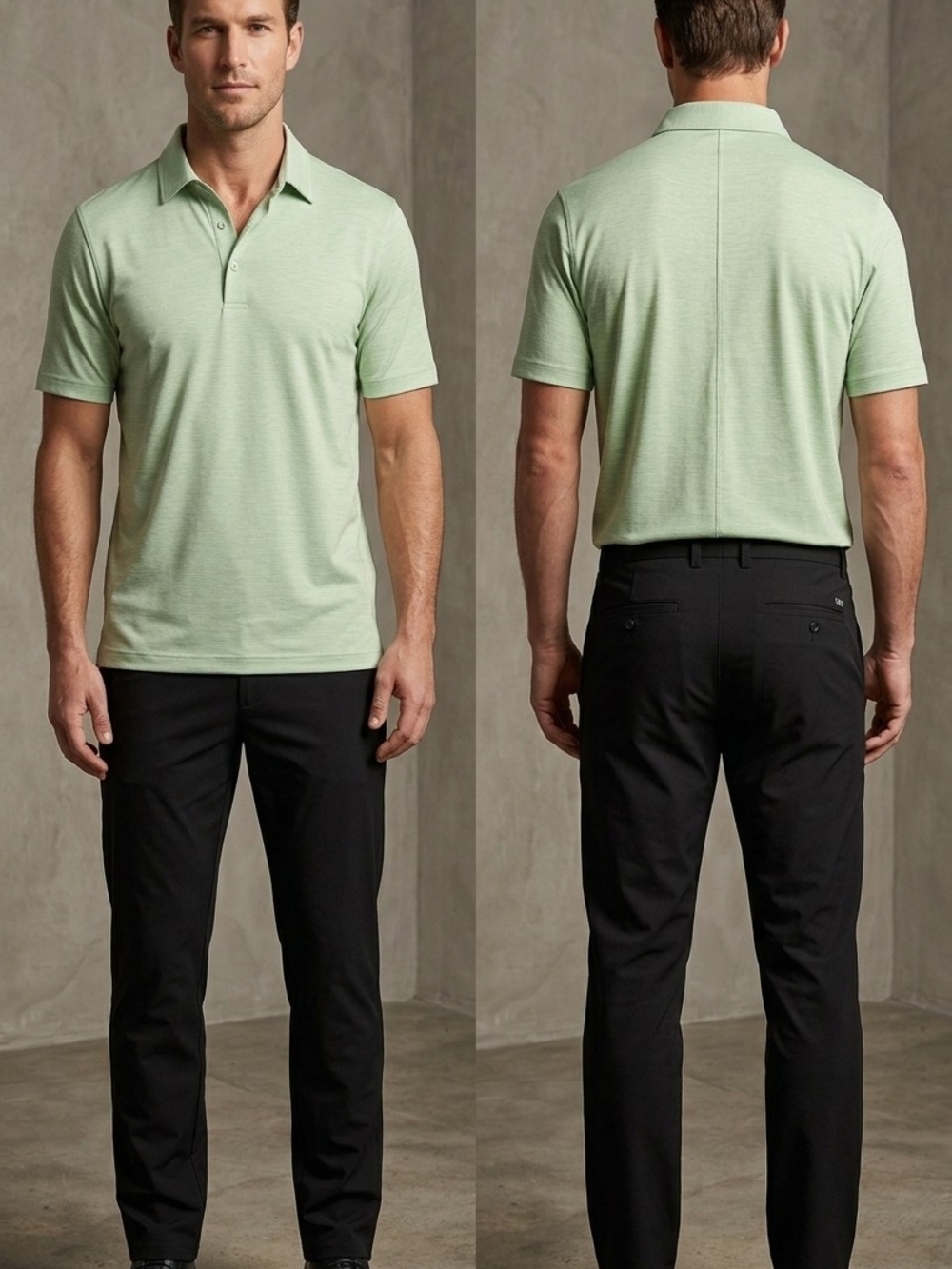 Lululemon Men's Light Green Polo Shirt - Classic Short Sleeve Size M